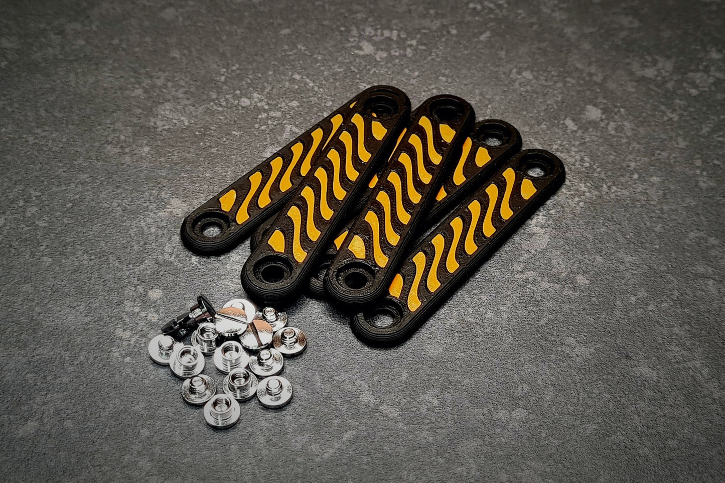 Handle Set PLA - Dual Line - Orange/Black - 3-Pack