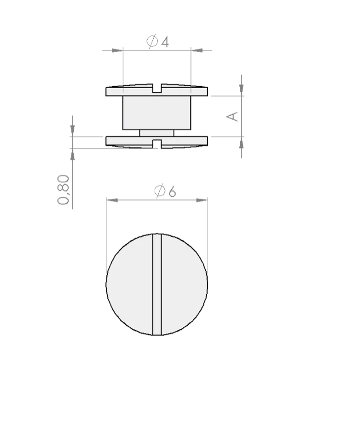 Handle screw silver - 2.1mm